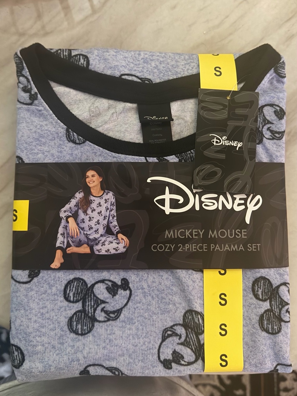 Disney Mickey Mouse Light Blue and Black Pajama Set